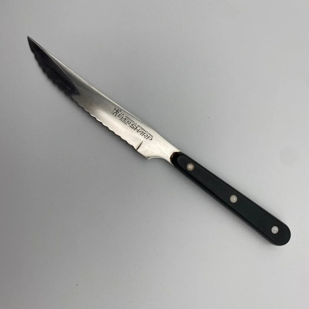 JA Henckels International Eversharp Steak Knife Stainless Japan Black Handle